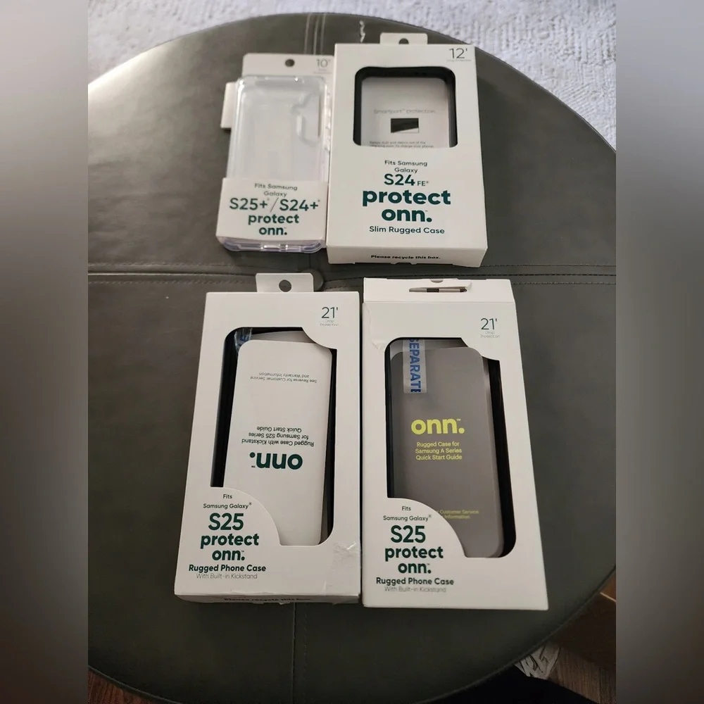 package of samsung phone cases and protective screens